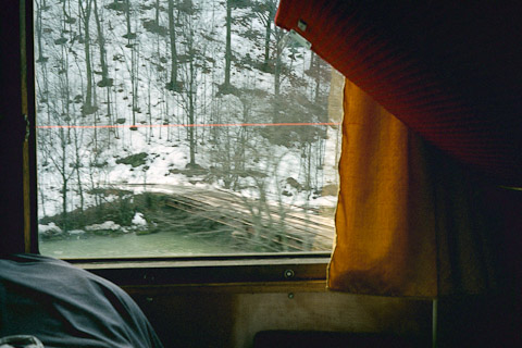 Fahrt im Schlafwagen Typ "Tourist T3" von Bratislava nach Lviv. (Ukraine, Februar 2002)